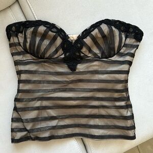 Bebé Black Mesh Strapless Top Size Small- Barely Used